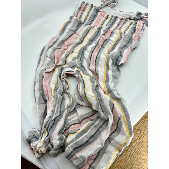 Cat and Jack Pant Jumpsuit Romper 4T Pink Gray and White - Picture 5 of 5